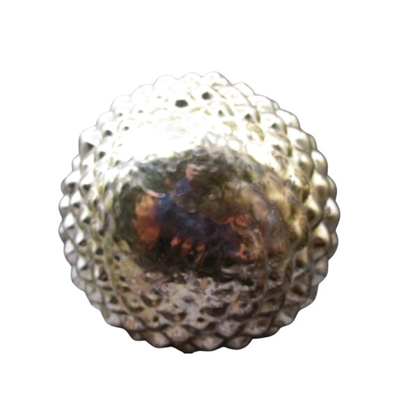 Vintage Diamond Point Pinecone Kugel Style Ornament Mercury Glass Metal Cap GUC - Picture 8 of 8